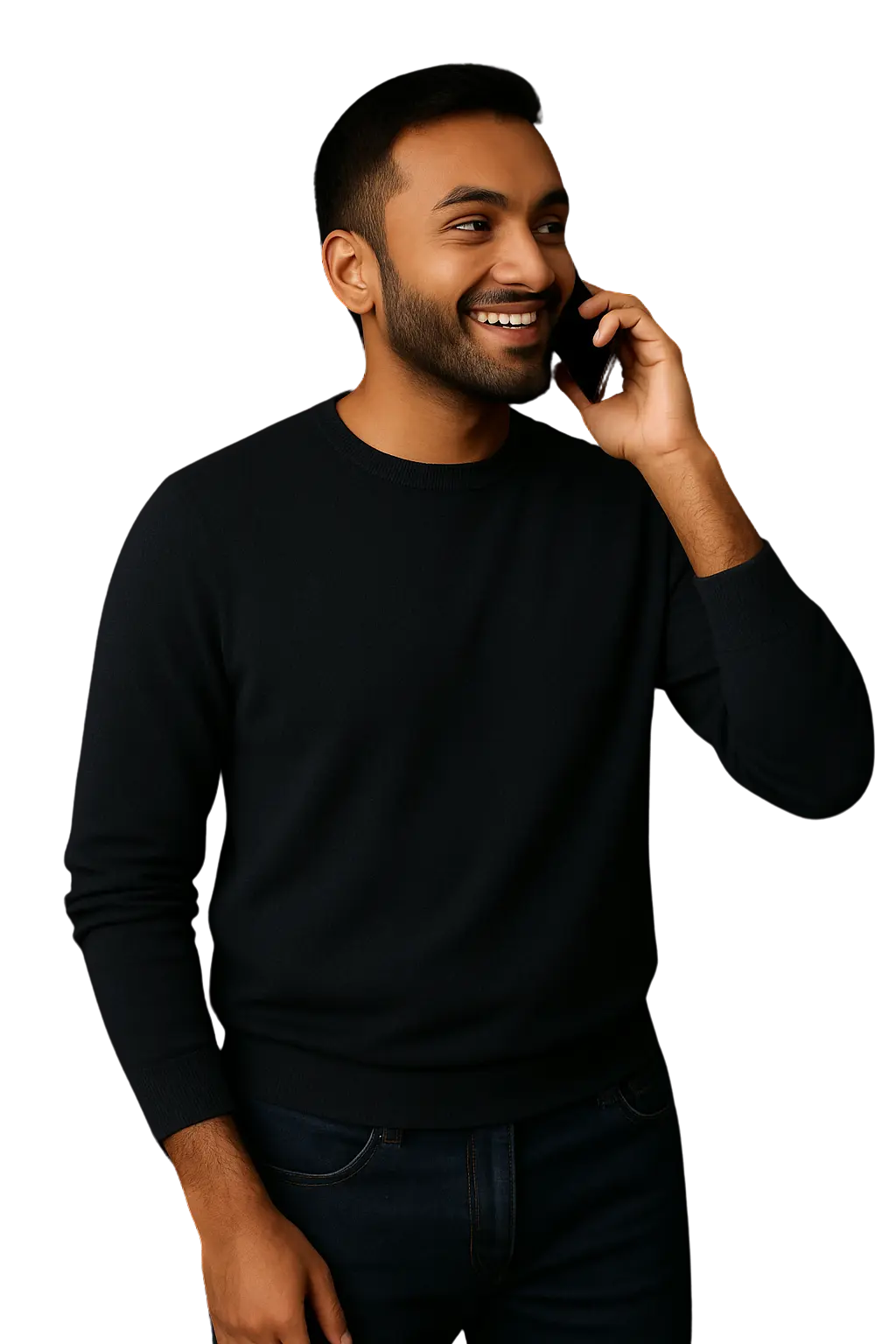 Person on phone - left